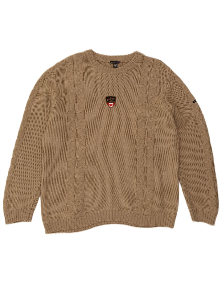 Canadiens Herre Boat Neck Jumper Sweater XL Beige Uld