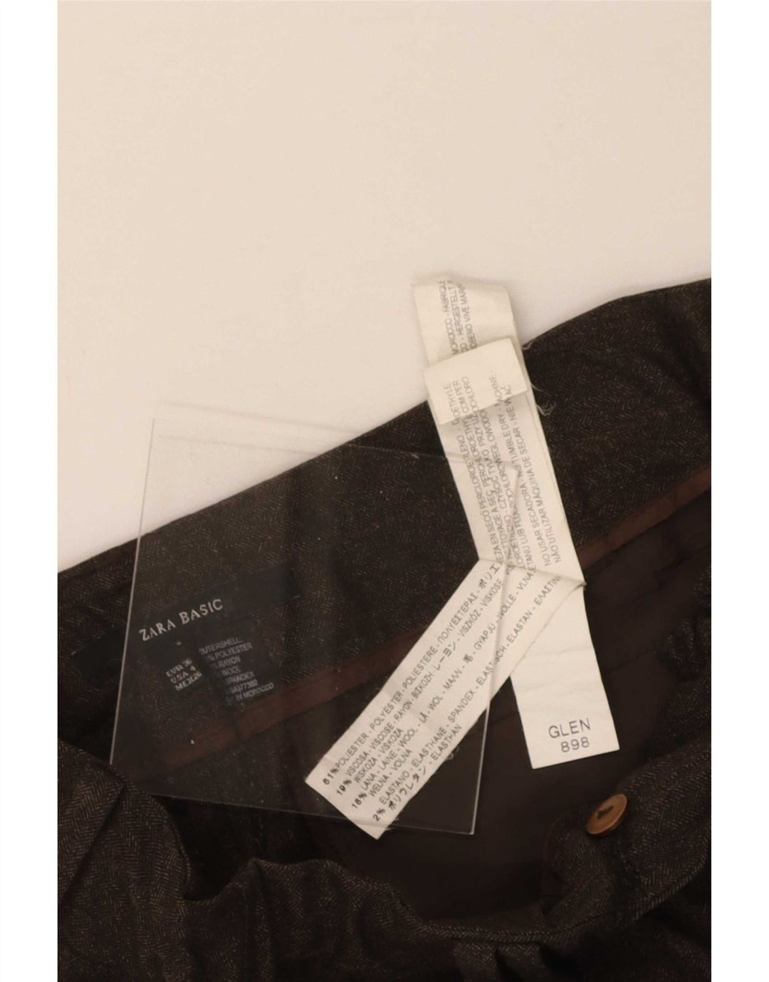 Zara Dame Bootcut Suit Bukser EU 36 XS W26 L28 Brun Stribet Polyester
