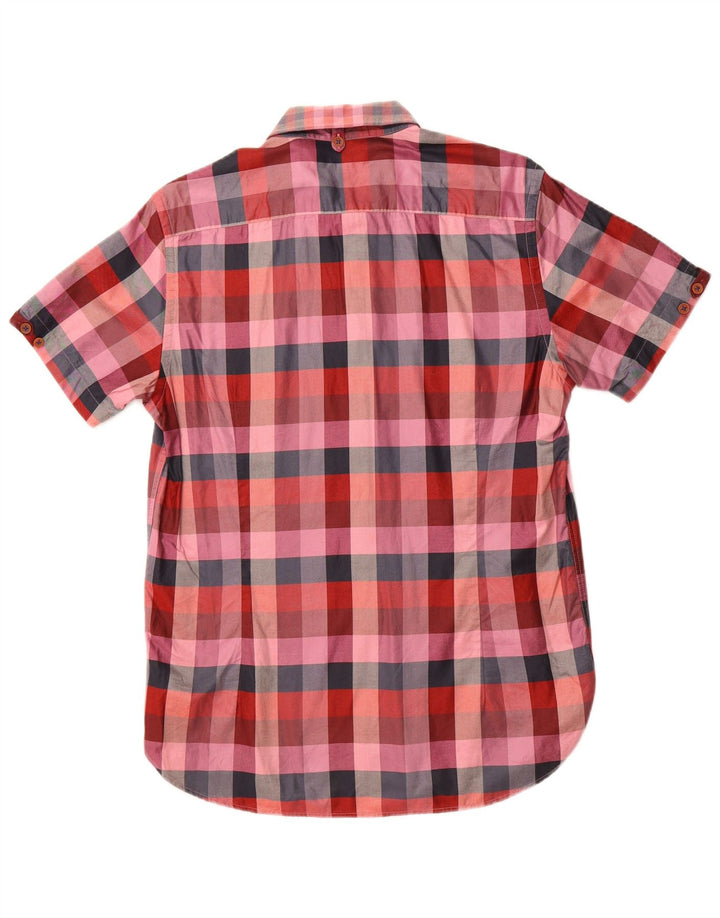 TED BAKER Mens Short Sleeve Shirt Size 3 Medium Red Check