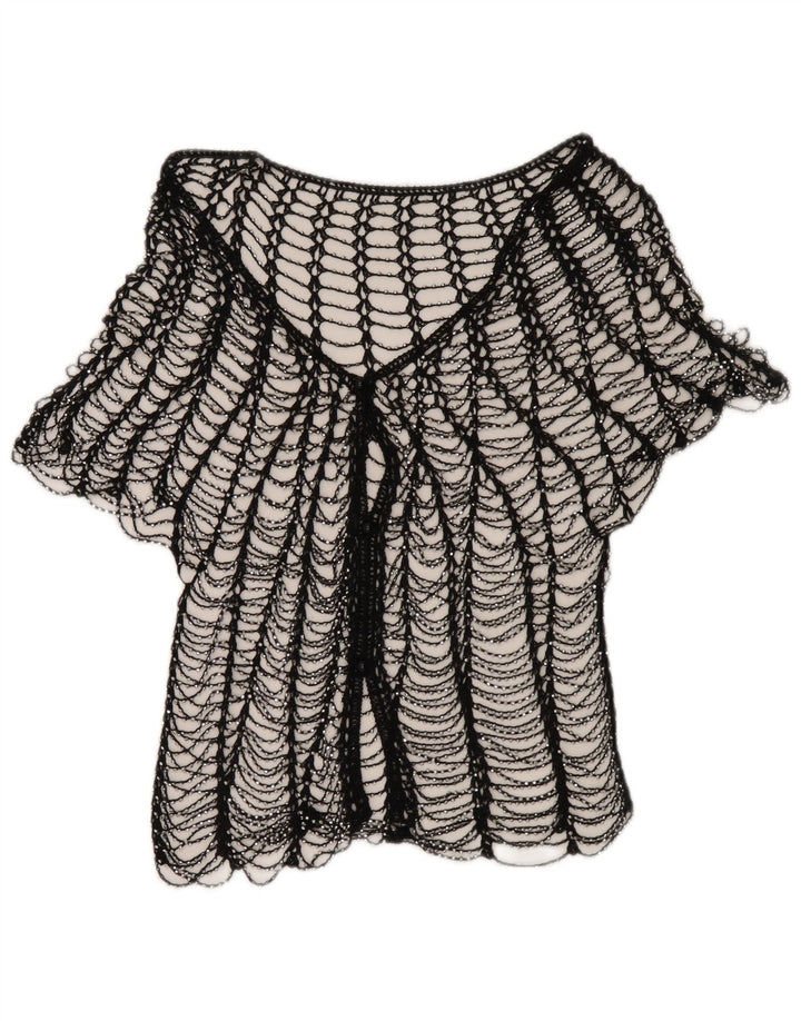 Vintage Dame Se Through Top UK 2 2XS Sort