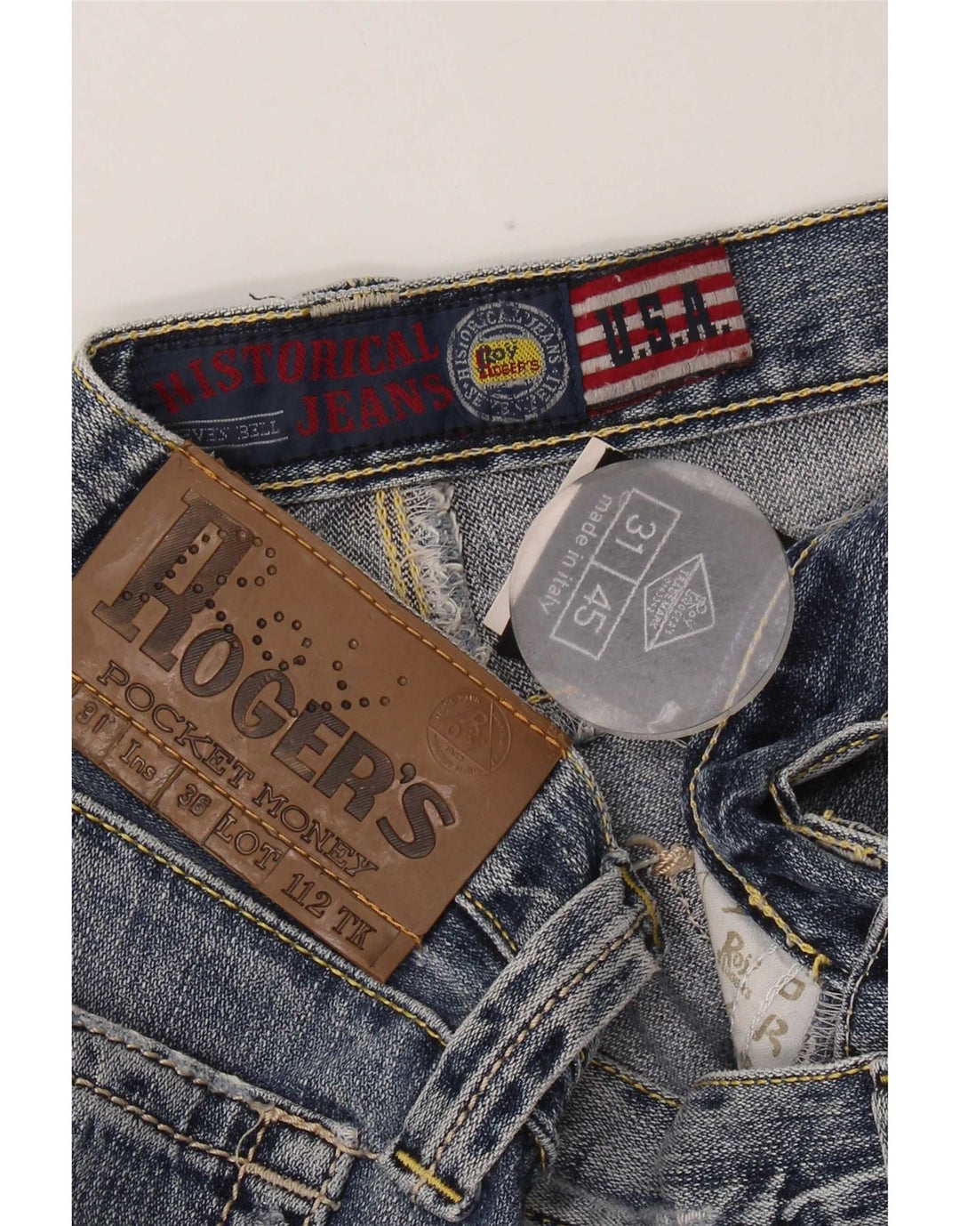 Roy Rogers Herre Distressed Straight Jeans W31 L33 Blå Bomuld