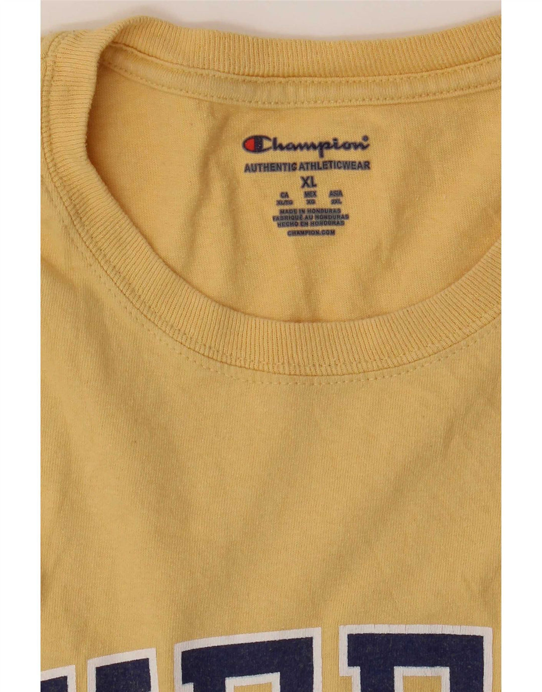 Champion Herre Grafisk T-Shirt Top XL Gul
