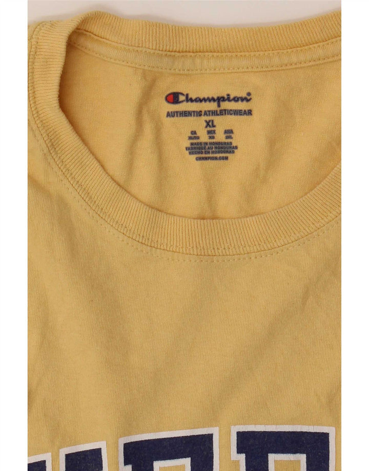 Champion Herre Grafisk T-Shirt Top XL Gul