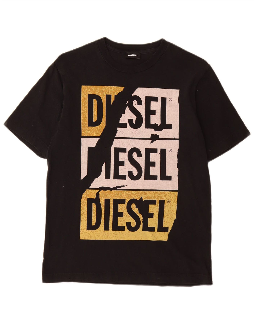 DIESEL Drenge Grafisk T-Shirt Top 11-12 År Sort