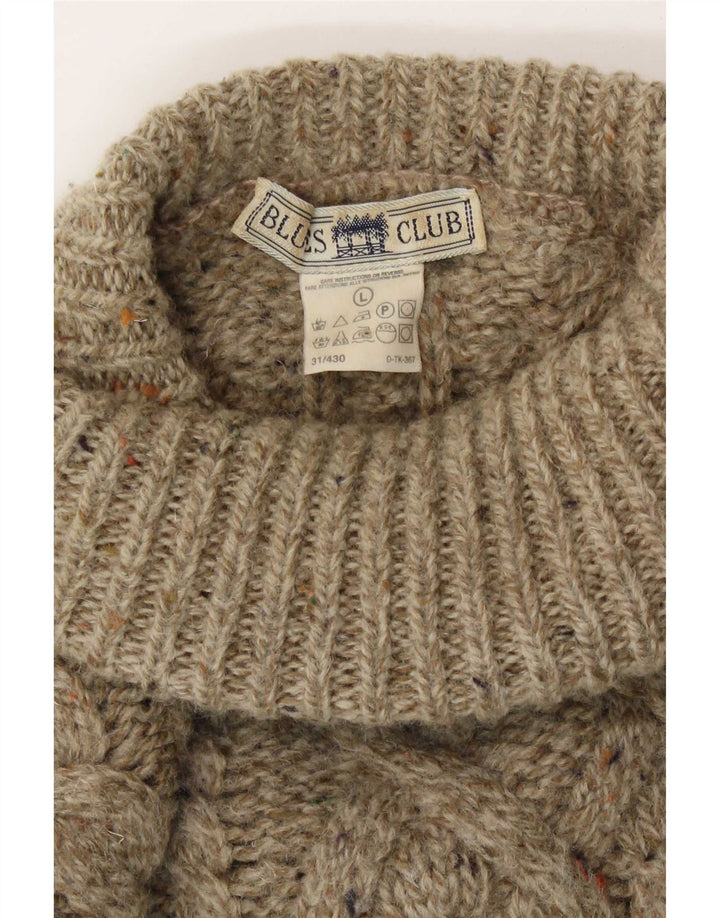 Blues Club Herre Roll Neck Jumper Sweater Stor Beige Uld