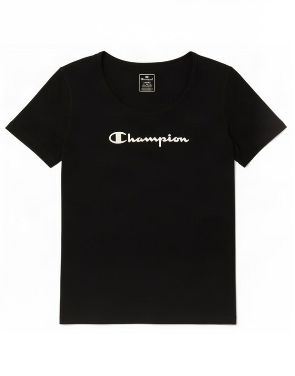 Champion Dame Grafisk T-Shirt Top UK 14 Large Sort