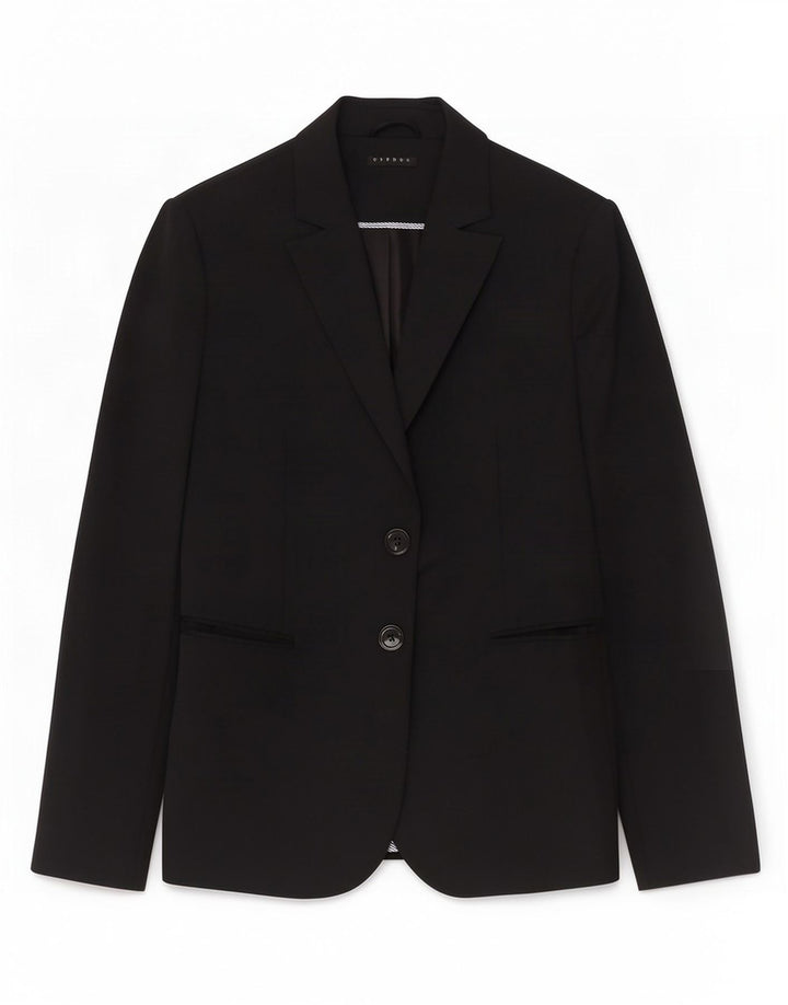 Sisley Dame 2 Button Blazer Jacket UK 12 Medium Black