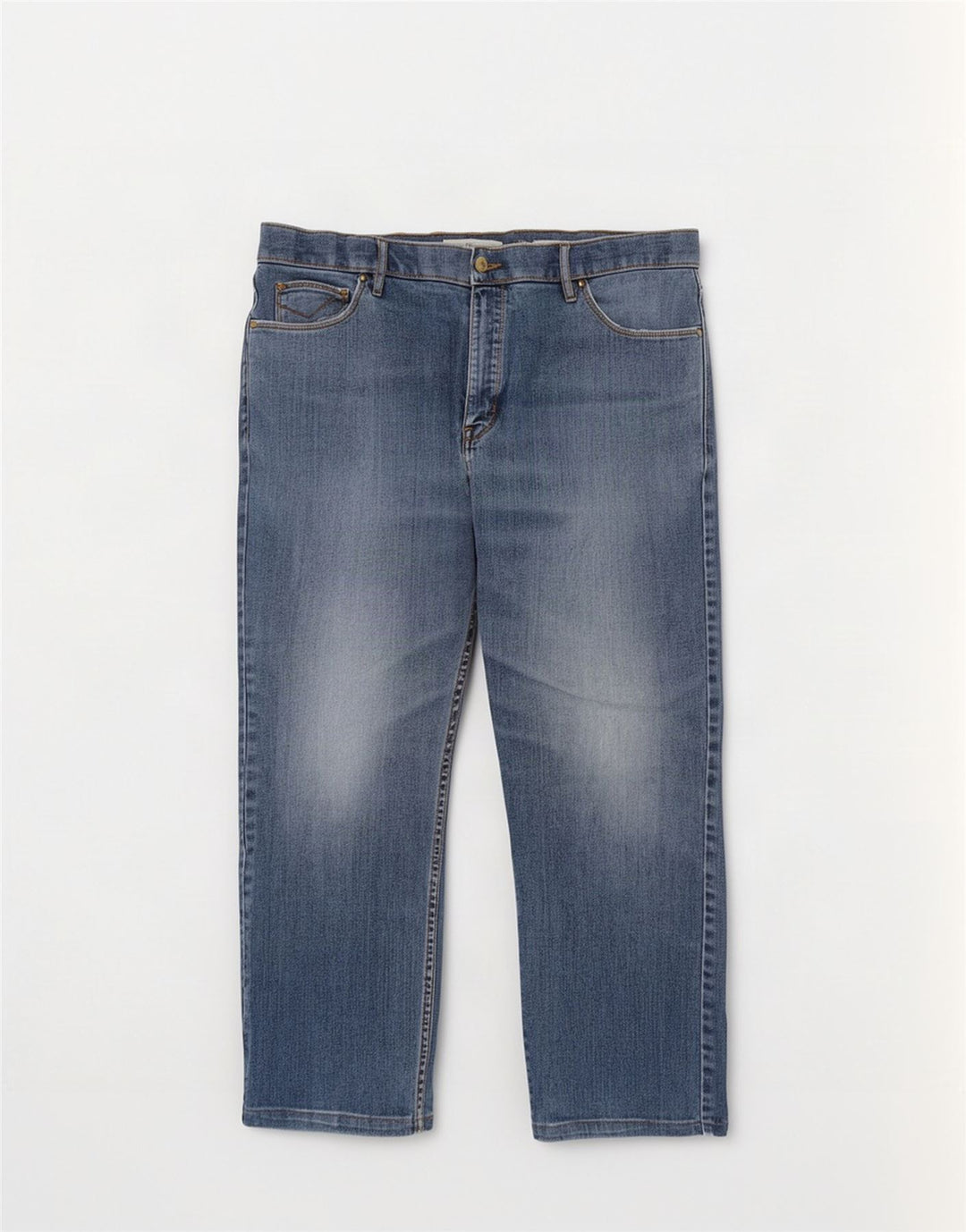 Marks & Spencer Herre Regular Cropped Jeans W38 L25 Blue Cotton