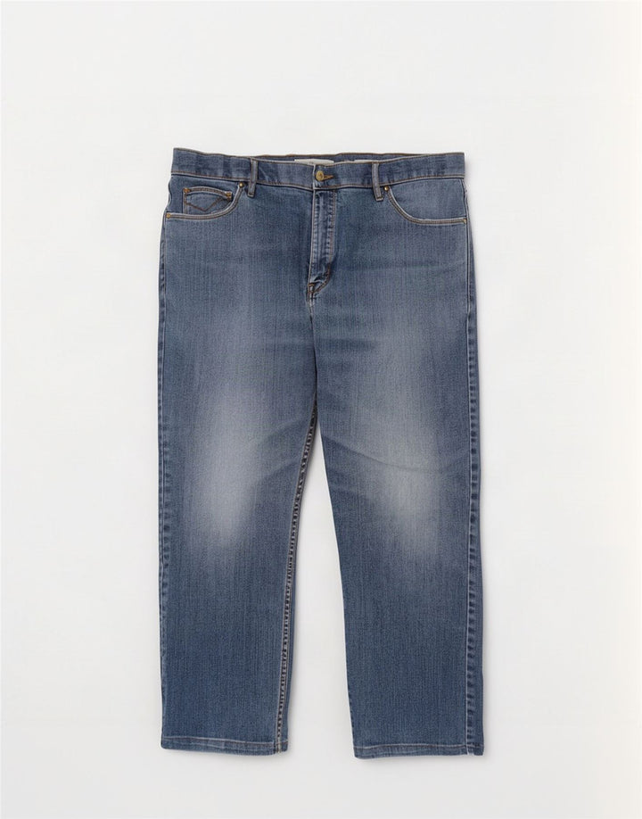 Marks & Spencer Herre Regular Cropped Jeans W38 L25 Blue Cotton