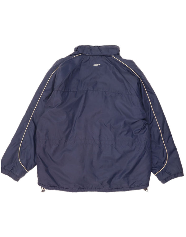 Umbro Herre Hooded Loose Fit Windbreaker Jacket UK 38/40 Medium Navy Blue