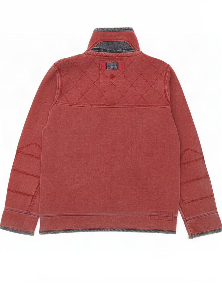Fat Face Herre Zip Neck Sweatshirt Jumper Medium Rød Bomuld