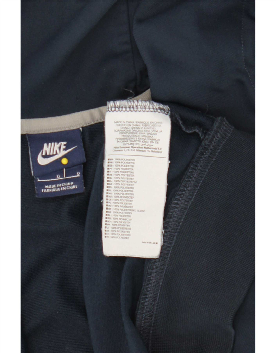 Nike Hættetrøje med lynlås til mænd Large Navy Blue Colourblock Polyester