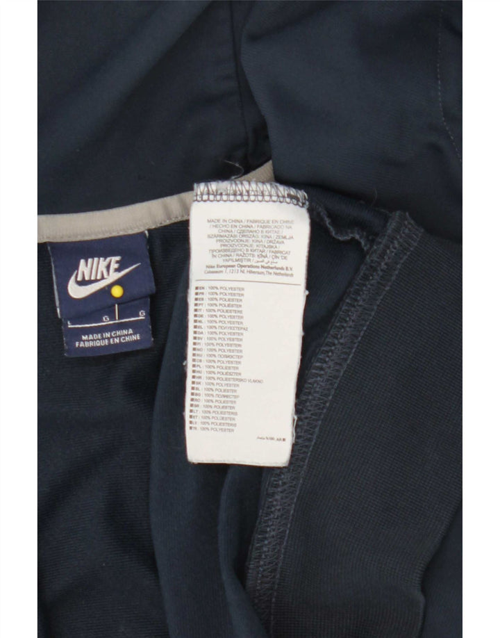 Nike Hættetrøje med lynlås til mænd Large Navy Blue Colourblock Polyester