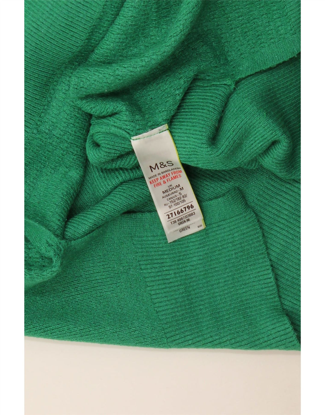 Marks & Spencer Dame V-hals sweater UK 14 Medium Green Viscose