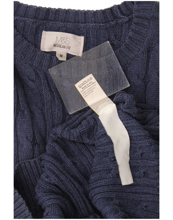 Marks & Spencer Herre Regular Fit Crew Neck sweater Medium Navy Blue