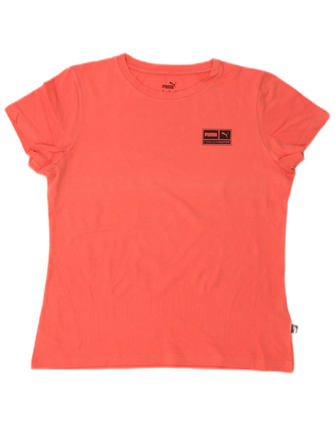 Puma T-Shirt Top UK 14 Medium Orange Bomuld