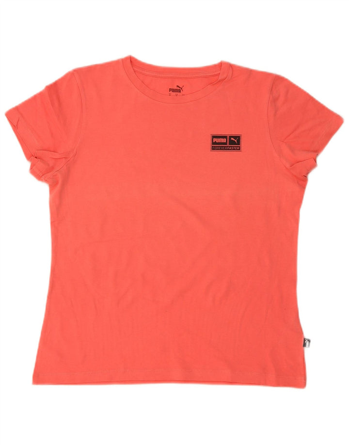 Puma T-Shirt Top UK 14 Medium Orange Bomuld