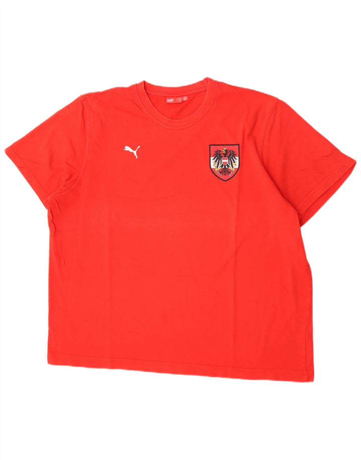 Puma Herre Grafisk T-Shirt Top 2XL Rød Bomuld