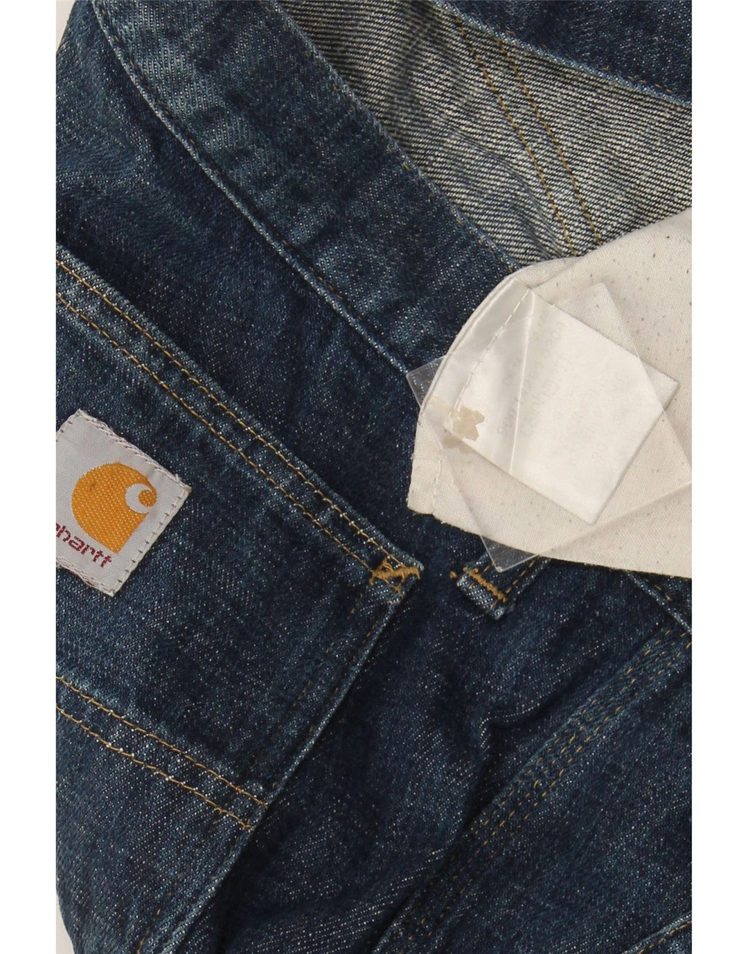 CARHARTT Dame Cargo Straight Jeans W34 L28 Marineblå Bomuld