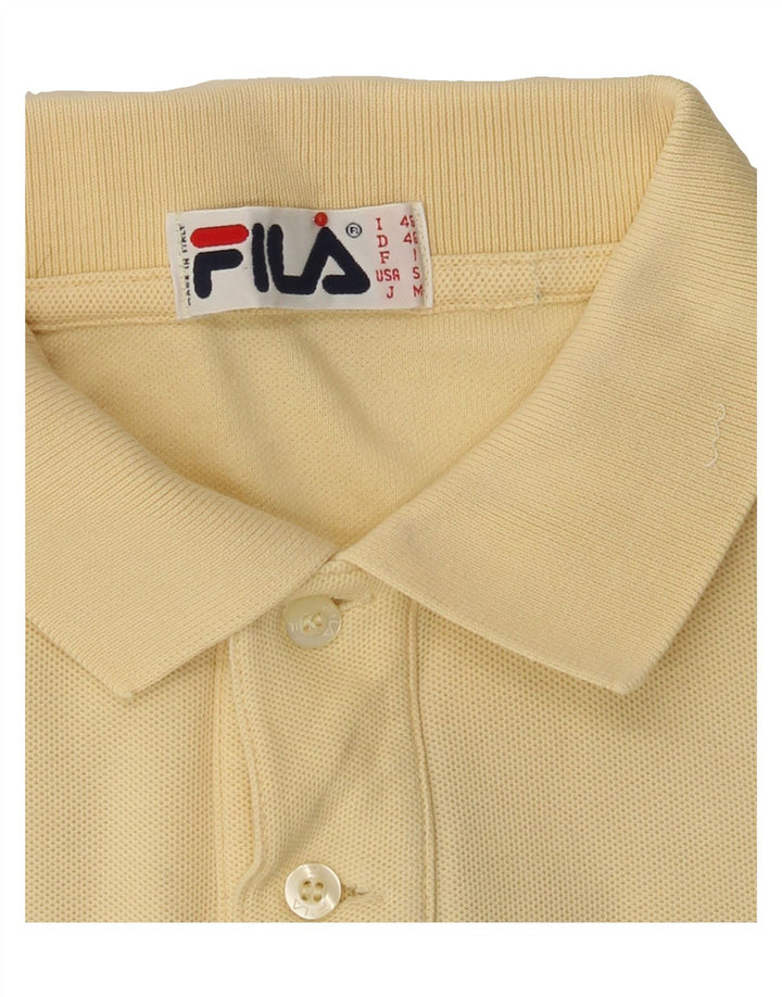 FILA Mens Polo Shirt IT 46 Small Beige Cotton Vintage Fila and Second-Hand Fila from Messina Hembry 