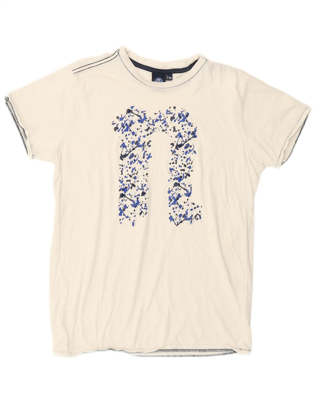 North Sails Drenge Grafisk T-Shirt Top 15-16 År Off White Plettet