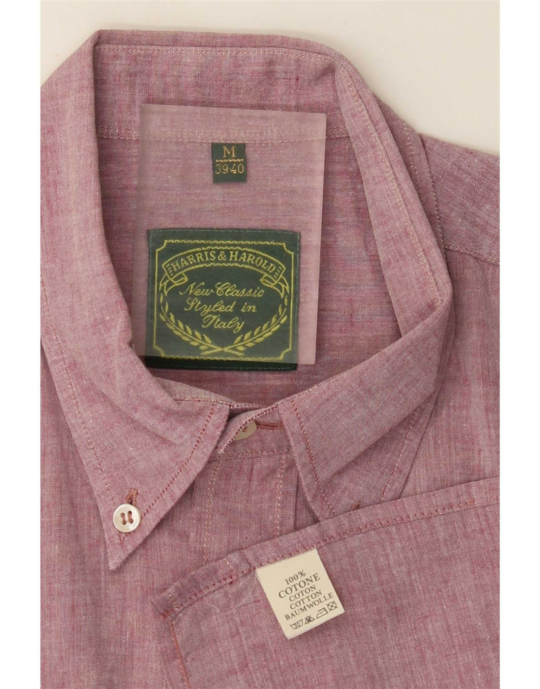 Harris&Harold herreskjorte str. 39/40 Medium Bourgogne bomuld