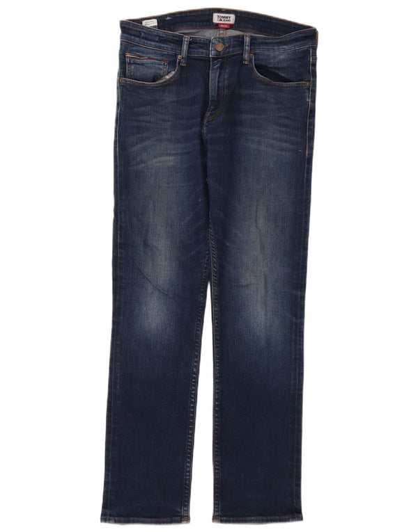 Tommy Hilfiger Straight Jeans til mænd W34 L32 Blå Bomuld