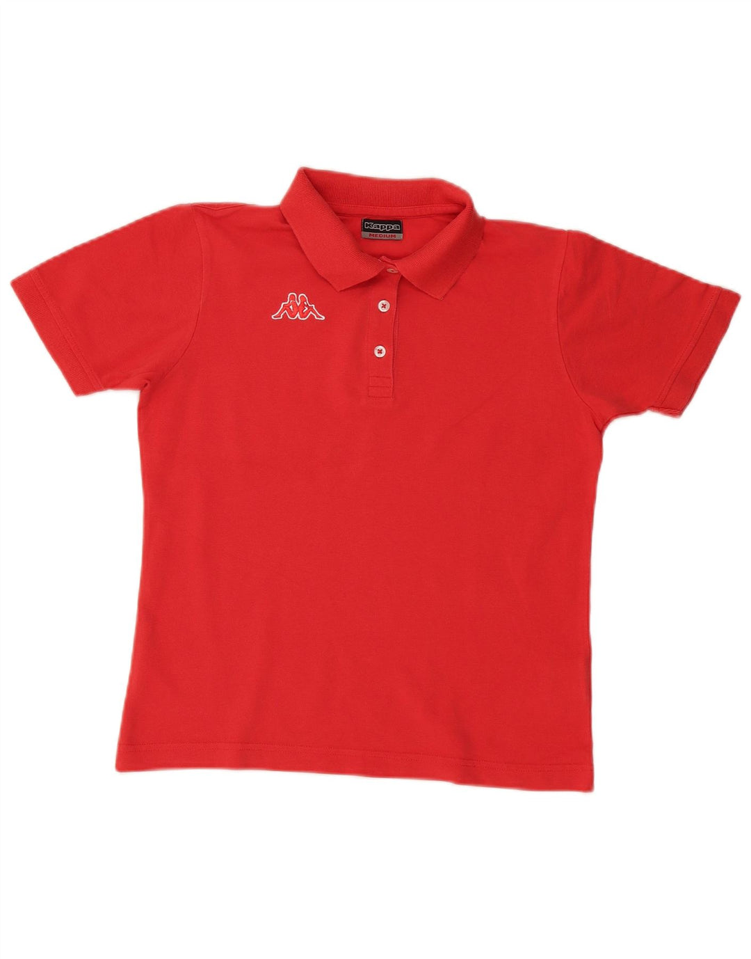 Kappa Dame Polo Shirt UK 14 Medium Rød Bomuld