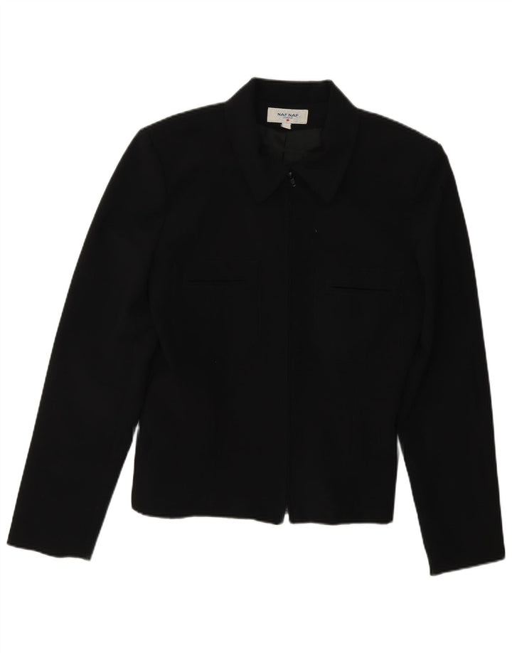 Naf Naf Dame Blazerjakke med fuld lynlås UK 10 Small Black Polyester