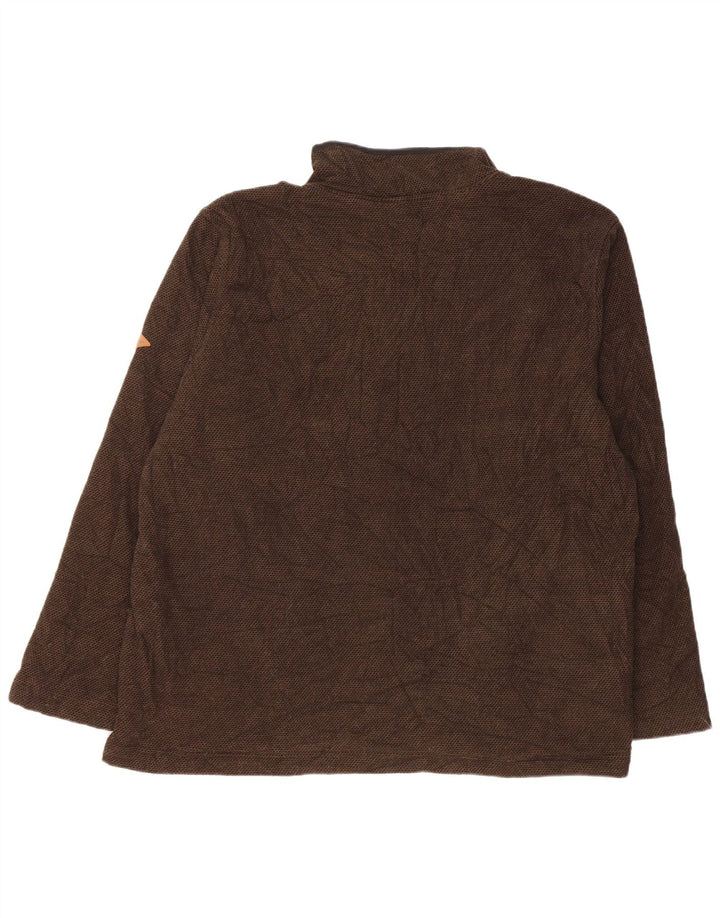 Orvis Herre 1/4 Zip Zip Neck Sweatshirt Jumper 2XL Brun Polyester