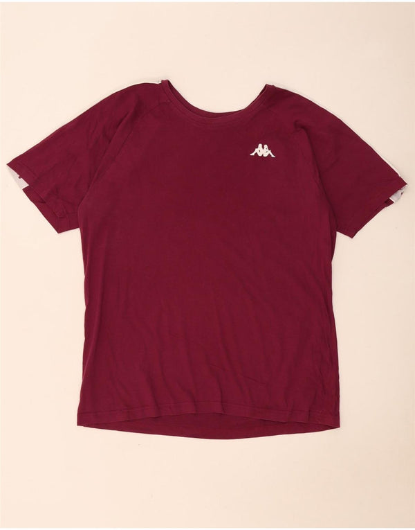 Kappa Herre grafisk T-shirt Top Stor Bourgogne Colourblock Bomuld