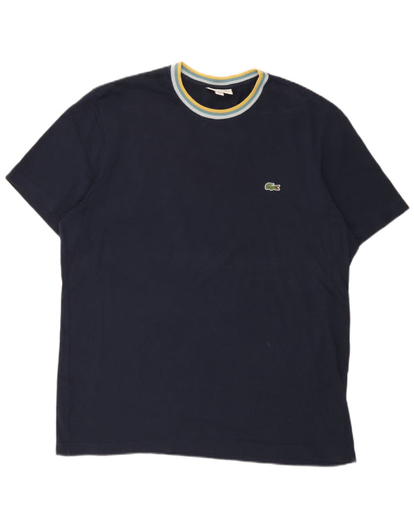 Lacoste Herre Regular Fit T-Shirt Top Størrelse 6 XL Marineblå Bomuld
