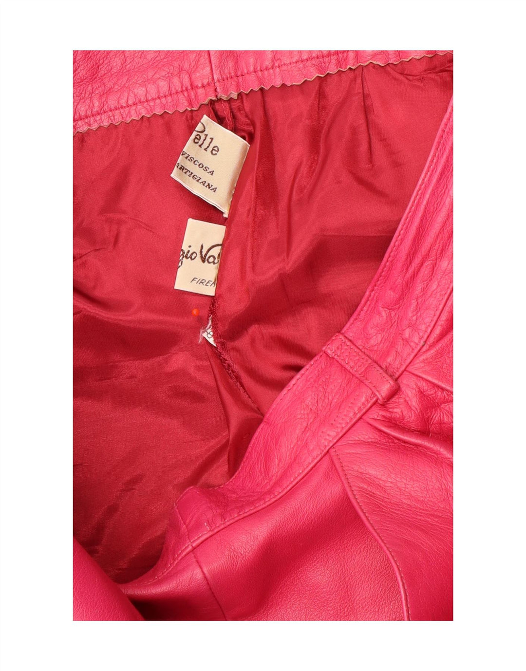 Vintage lædernederdel til kvinder W30 Medium Pink læder