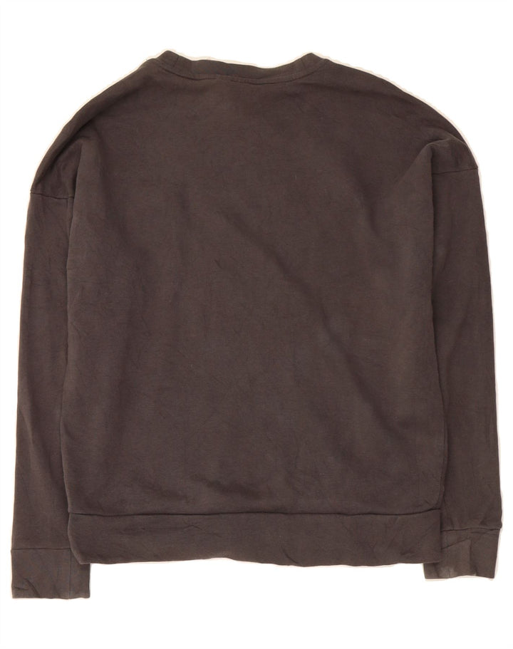 ADIDAS Womens Graphic Sweatshirt Jumper UK 12/14 Medium Grey Cotton Vintage Adidas and Second-Hand Adidas from Messina Hembry 