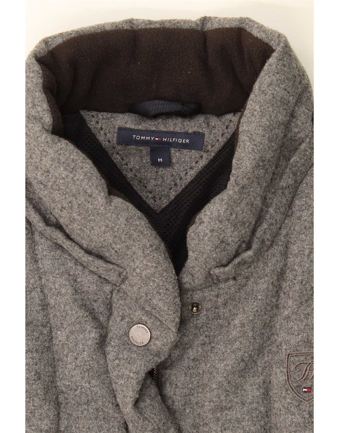 Tommy Hilfiger Dame Polstret Gilet UK 14 Medium Grey Uld