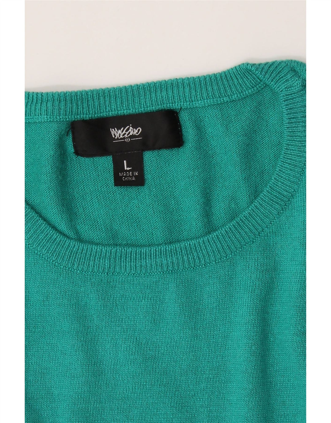 MOSSIMO Womens Crew Neck Jumper Sweater UK 14 Large Turquoise Nylon Vintage Mossimo and Second-Hand Mossimo from Messina Hembry 