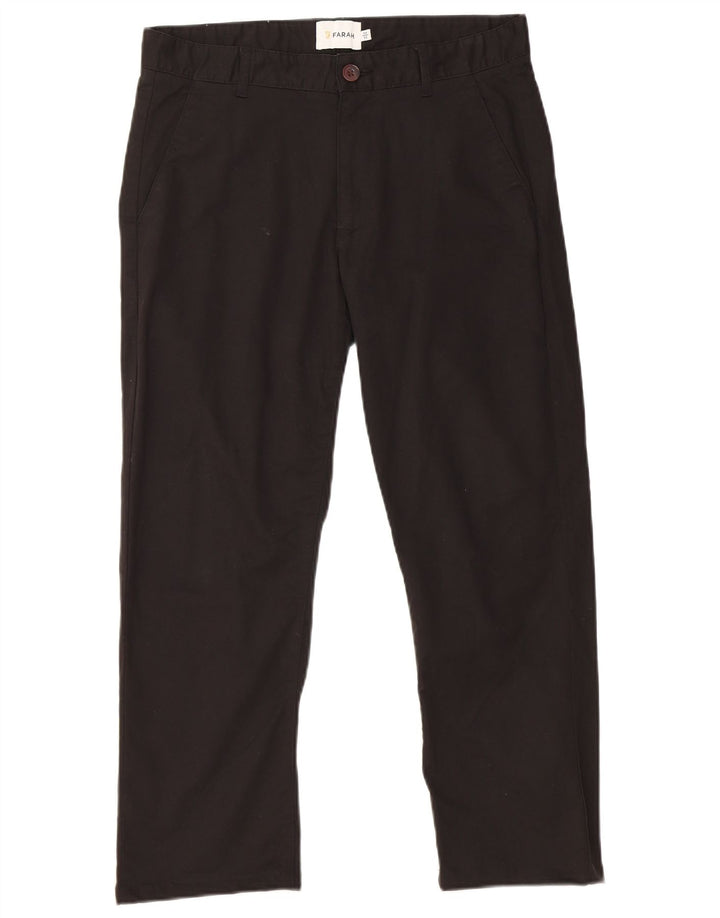 Farah Herre Cropped Bukser W30 L24 Sort Bomuld
