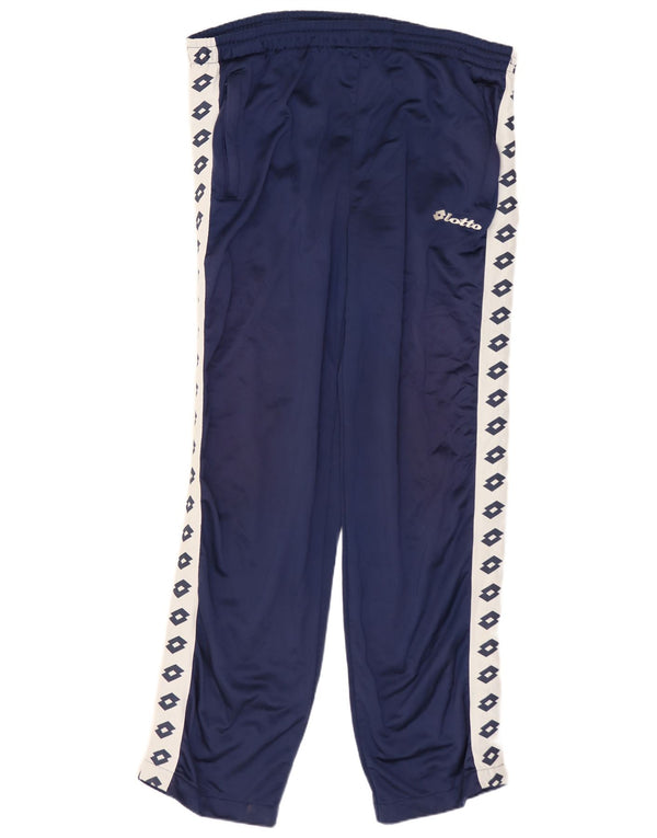 Lotto Mens Graphic Tracksuit Trousers XL  Navy Blue Colourblock Polyester