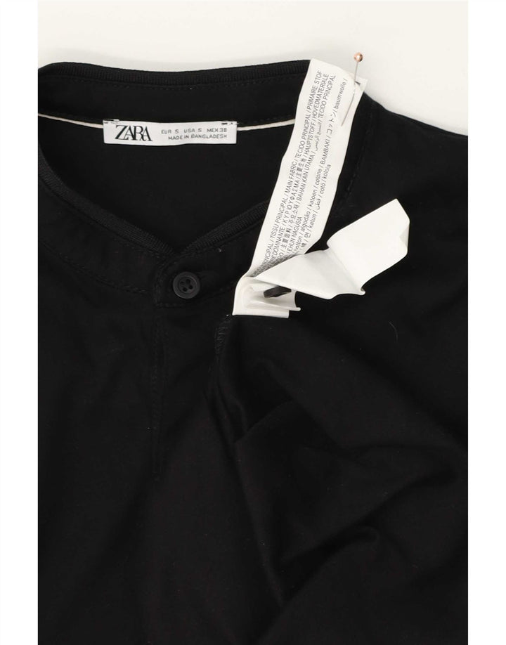 Zara herre polo shirt lille sort bomuld