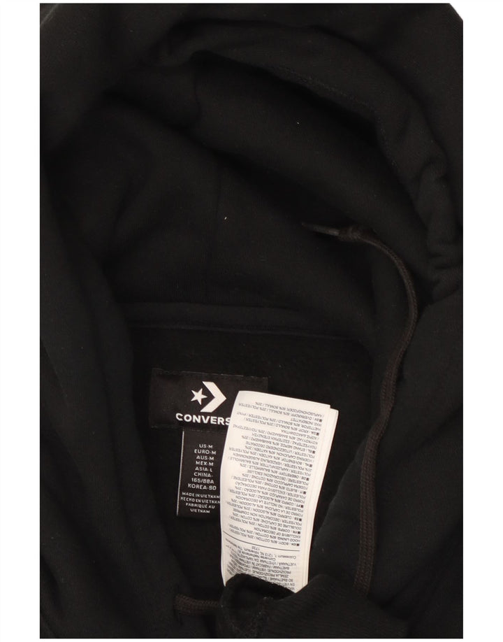 CONVERSE hættetrøje til kvinder UK 14 Medium Sort bomuld