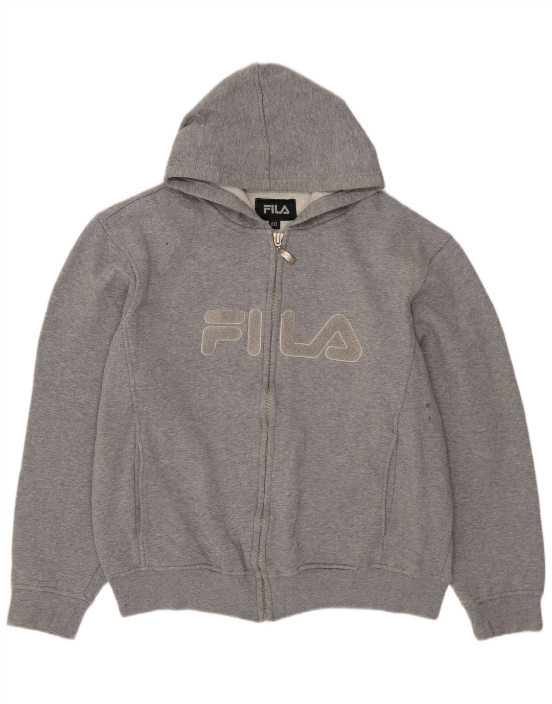 FILA Dame Grafisk Oversized Hættetrøje Sweater med lynlås UK 20 2XL Grå Bomuld