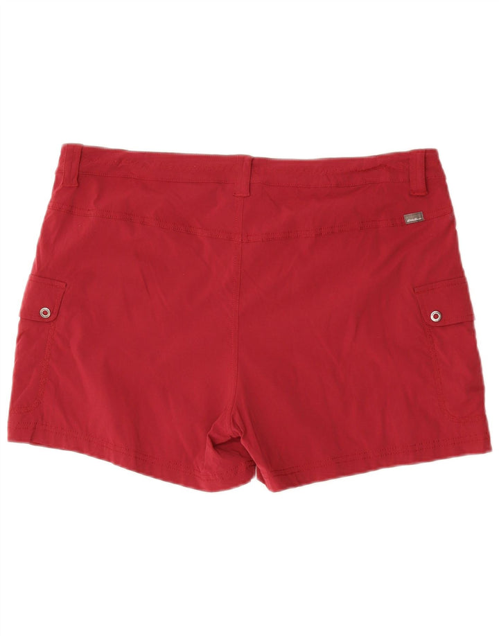 EDDIE BAUER Cargo Shorts til kvinder US 16 2XL W38 Burgundy Nylon