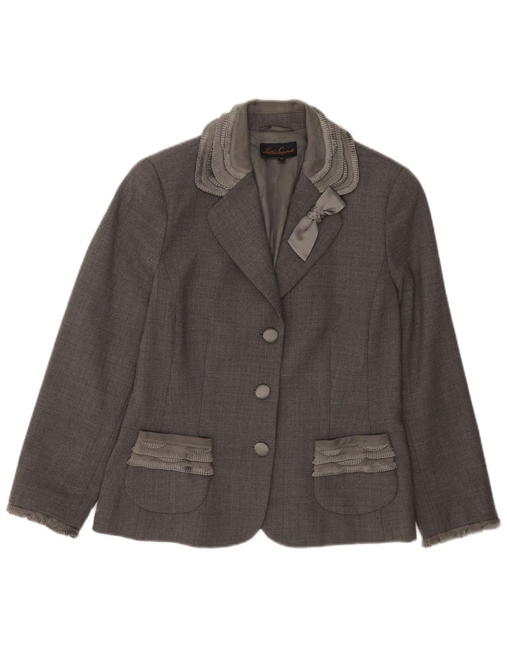 Luisa Spagnoli Dame Blazer Jacket IT 44 Medium Grey Colourblock Classic