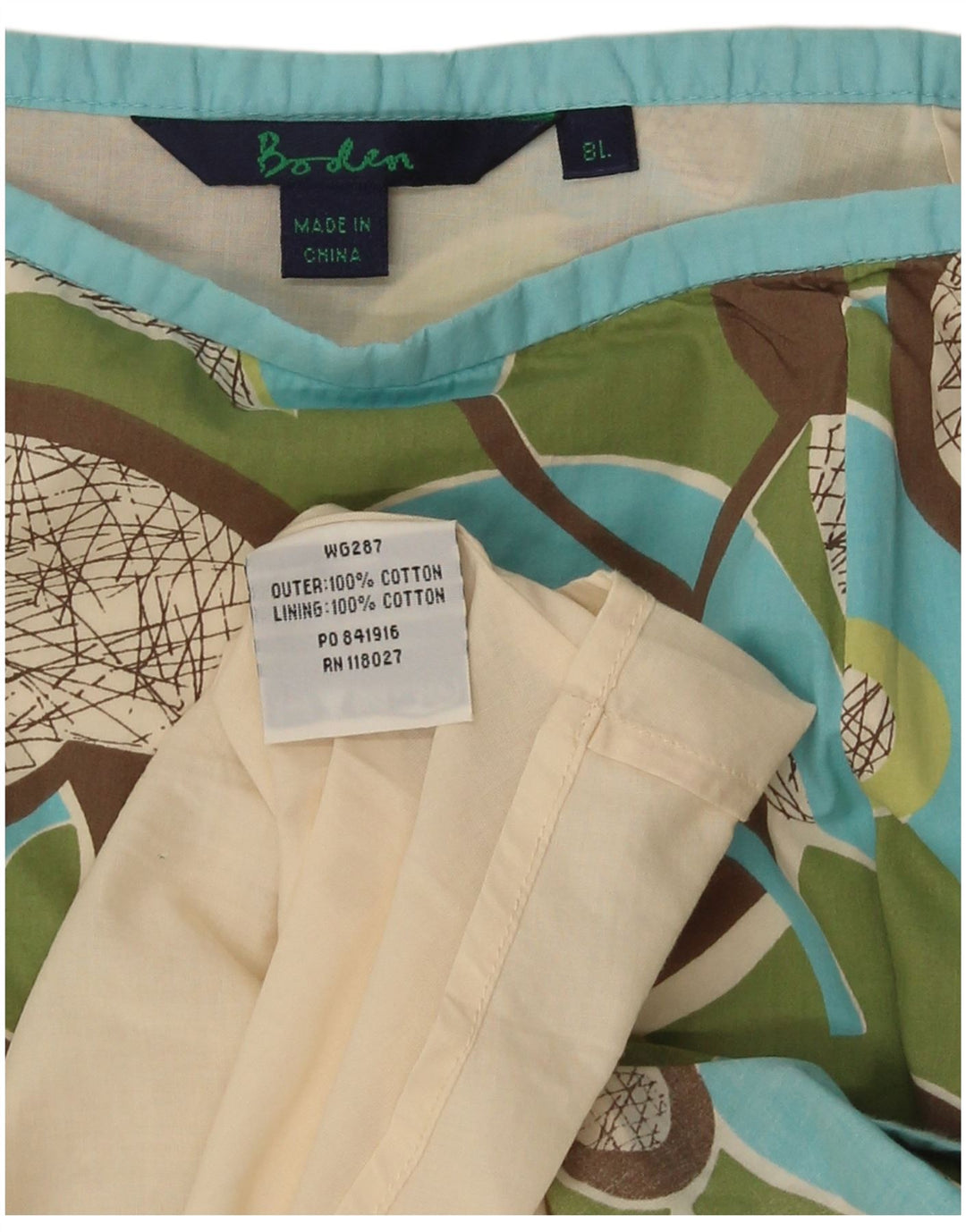 Boden Dame Abstrakt Mønster A-Line Nederdel UK 8 Small W28 Multicolored