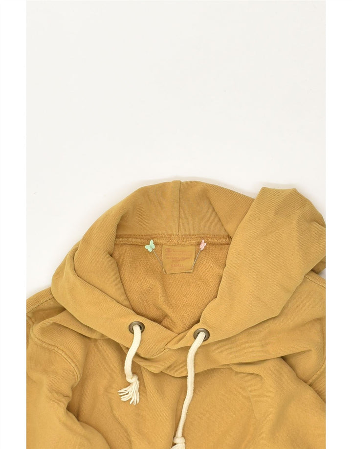 CHAMPION Mens Hoodie Jumper Small Yellow Cotton | Vintage Champion | Thrift | Second-Hand Champion | Used Clothing | Messina Hembry 
