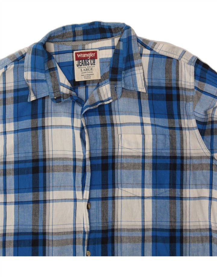 WRANGLER Mens Shirt Large Blue Check Cotton Vintage Wrangler and Second-Hand Wrangler from Messina Hembry 
