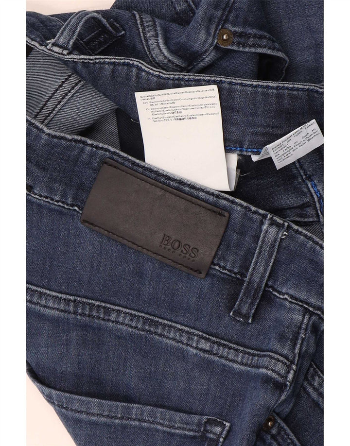 Hugo Boss Herre Slim Jeans W30 L29 Marineblå Bomuld