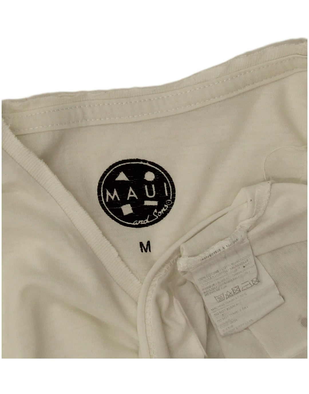 Maui and Sons Herre grafisk T-shirt Top Medium Hvid Bomuld