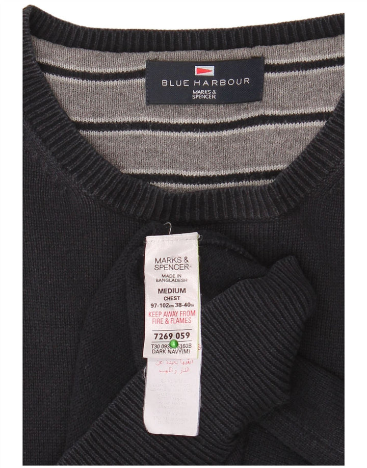 Marks & Spencer Herre Blue Harbor Crew Neck sweater Medium Navy Blue