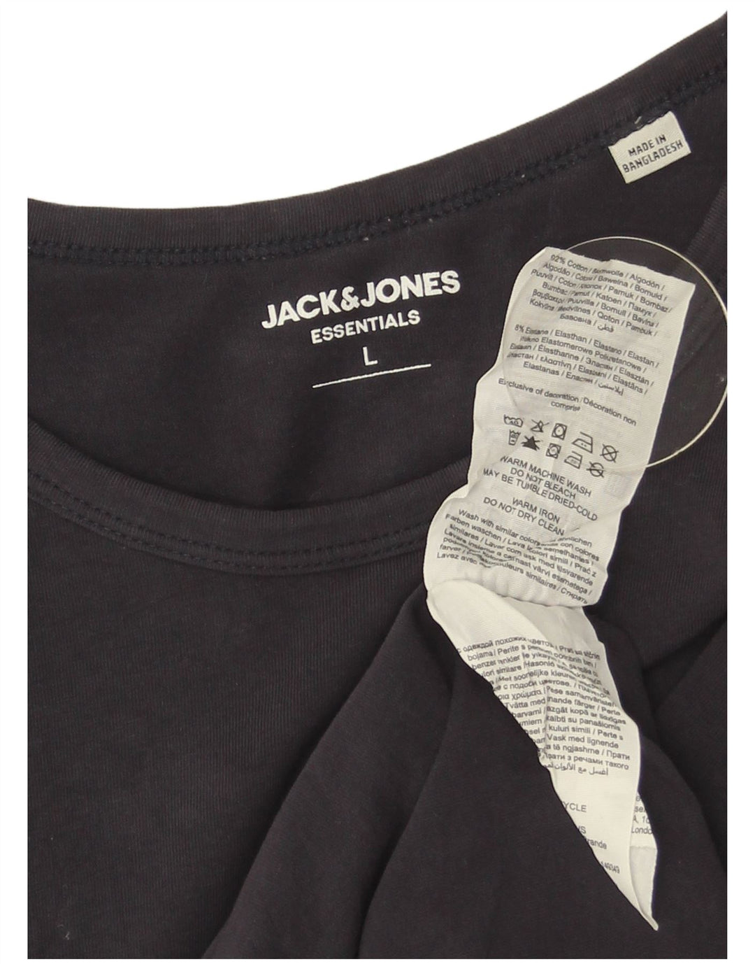 Jack & Jones Herre T-Shirt Top Large Navy Blå Bomuld